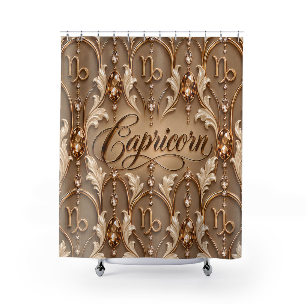 Capricorn Zodiac Astrological-Shower Curtains