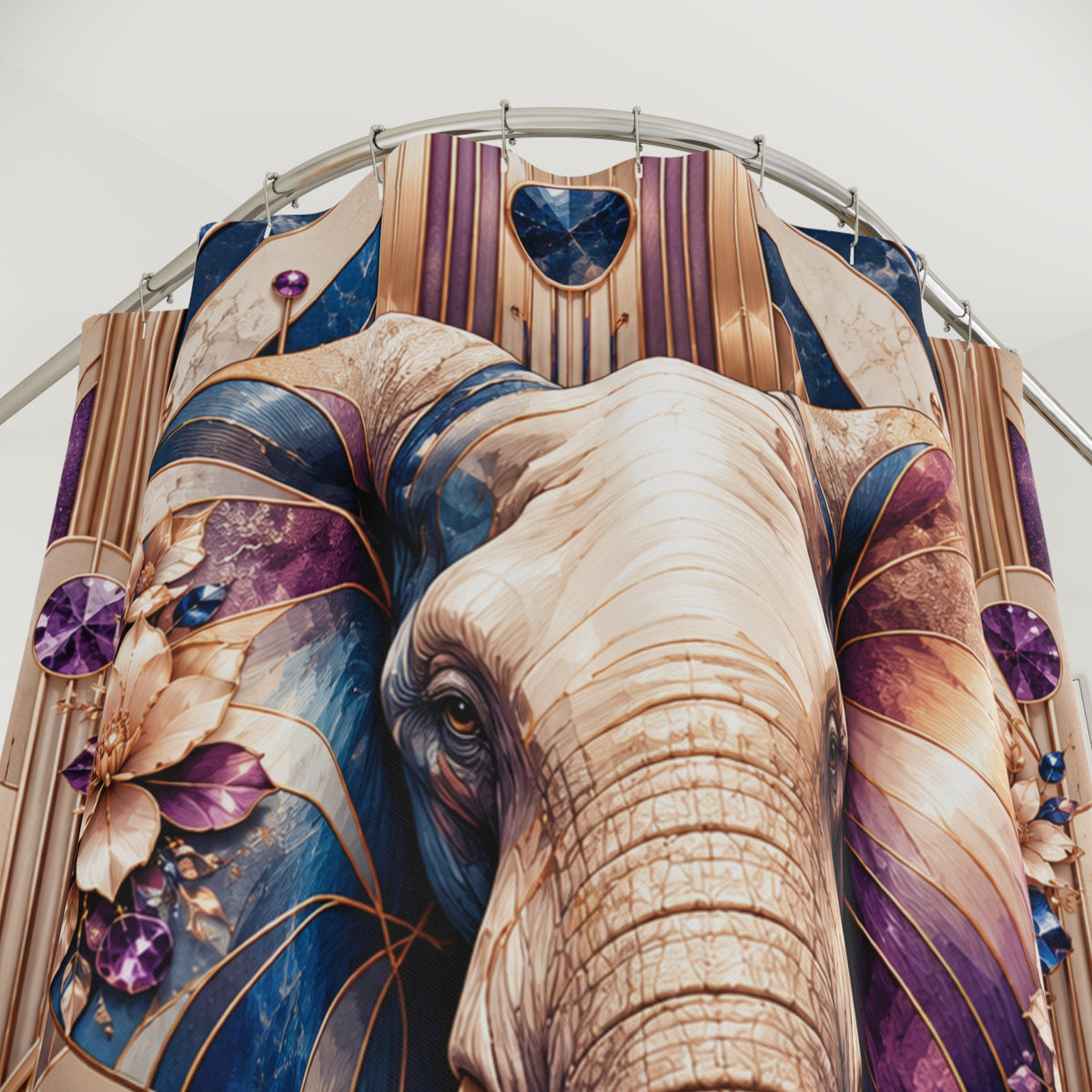 Elephant Majestic Mother & Calf Shower Curtain — Shower Curtain