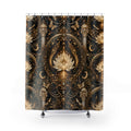 Luxurious Gold Lotus Shower Curtain — Ornate Spa Bathroom Decor