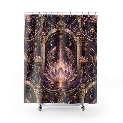 Shower Curtain — Mystic Lotus Mandala Gothic Arch Bathroom Décor