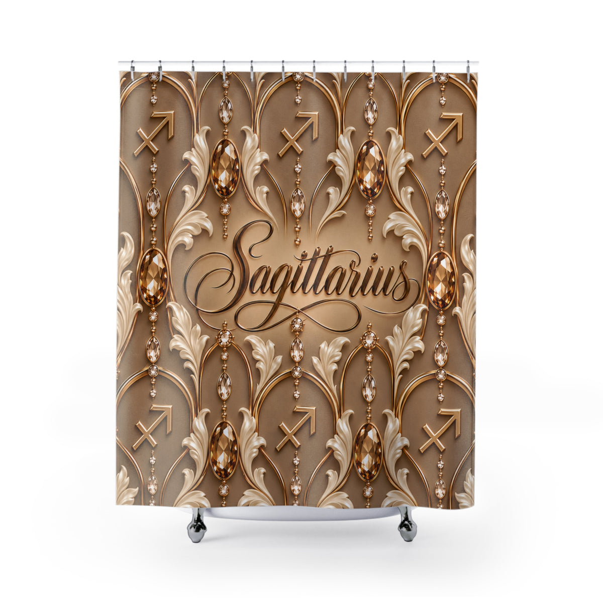 Sagittarius Zodiac Gold Astrological — Shower Curtain Bathroom Decor