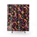 Glam Galaxy Shower Curtain — Starburst Jewel Swirl Bathroom Decor