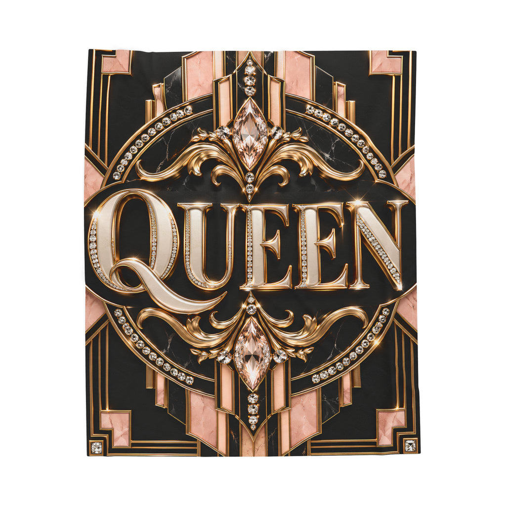 Queen Regal Noir Velveteen Plush Blanket — Luxurious Throw