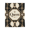 Queen Art Deco Velveteen Plush Blanket