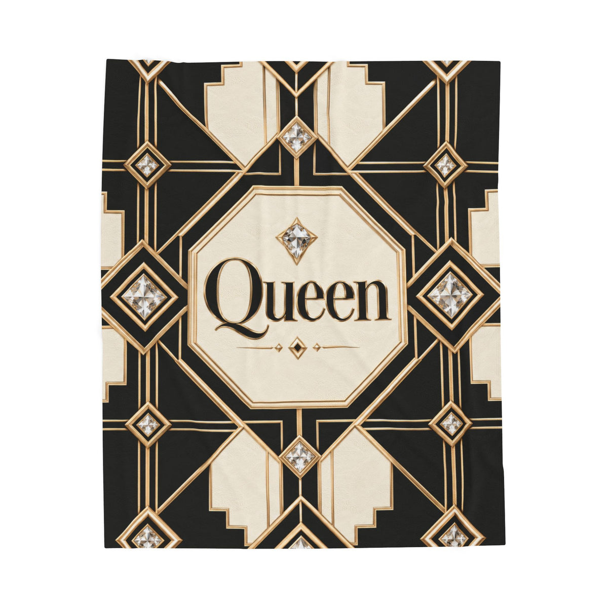 Queen Art Deco Velveteen Plush Blanket
