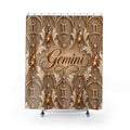 Gemini Zodiac Elegant Gold Astrological — Bathroom Shower Curtain