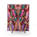 Butterfly Jewel – Pink & Teal Shower Curtain