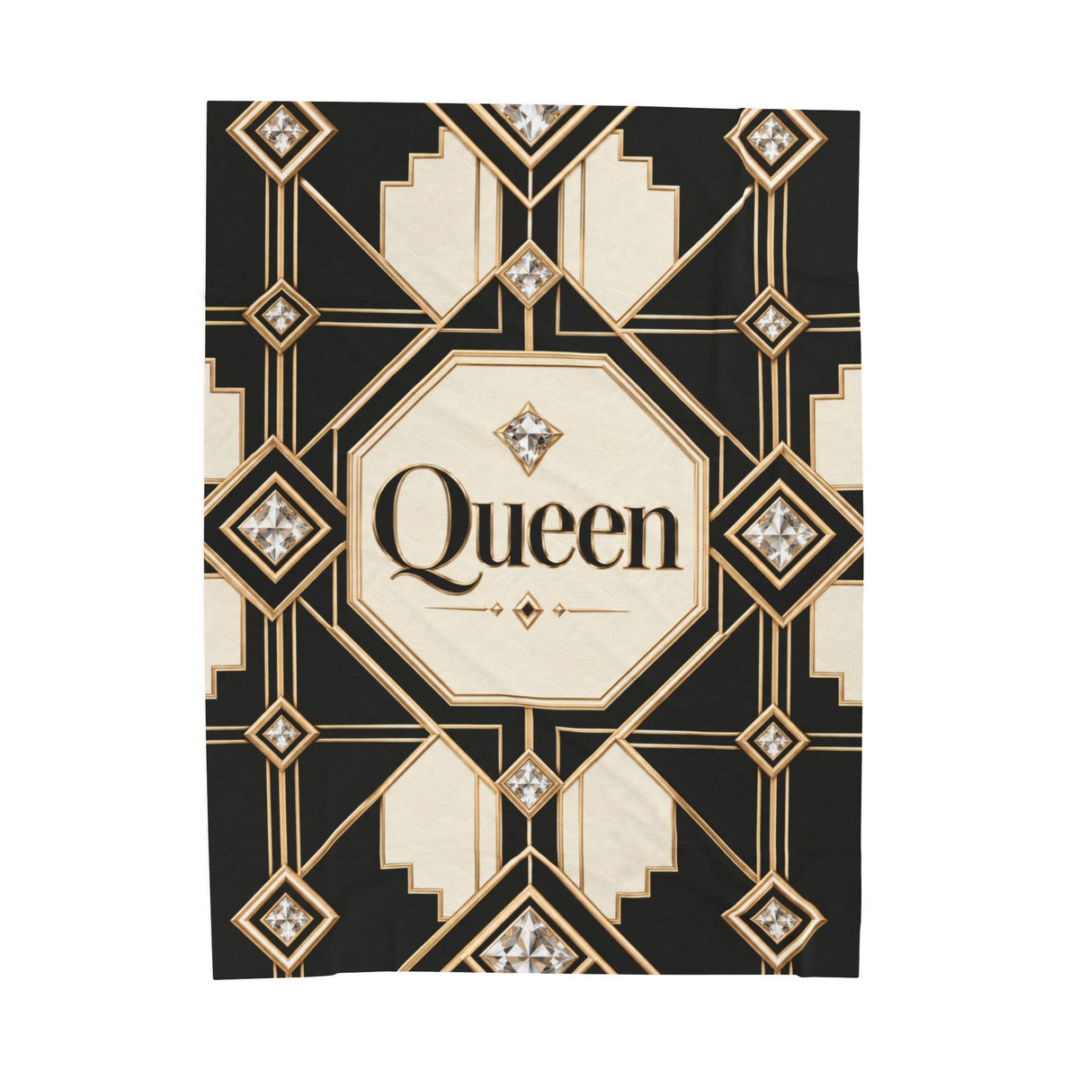 Queen Art Deco Velveteen Plush Blanket
