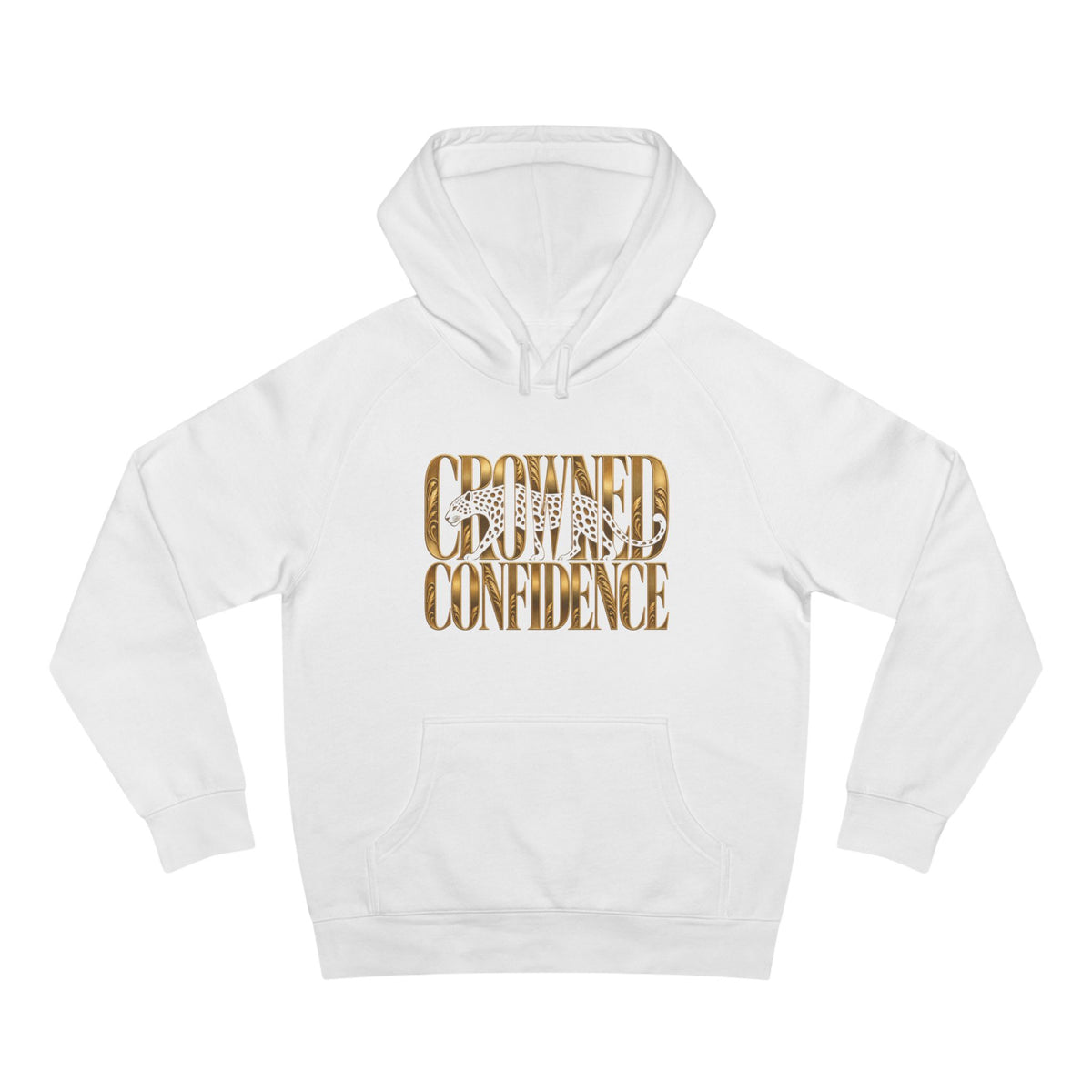 Crowned Confidence Hoodie — Gold Script Empowerment Sweatshirt