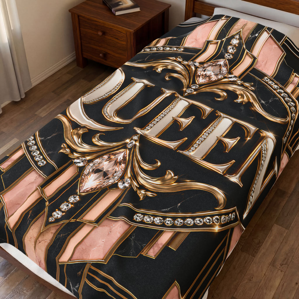 Queen Regal Noir Velveteen Plush Blanket — Luxurious Throw
