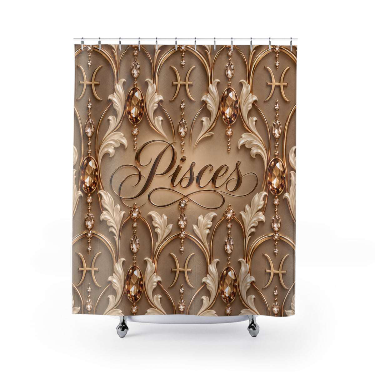 Pisces Zodiac Elegant Astrological — Shower Curtain Bathroom Decor