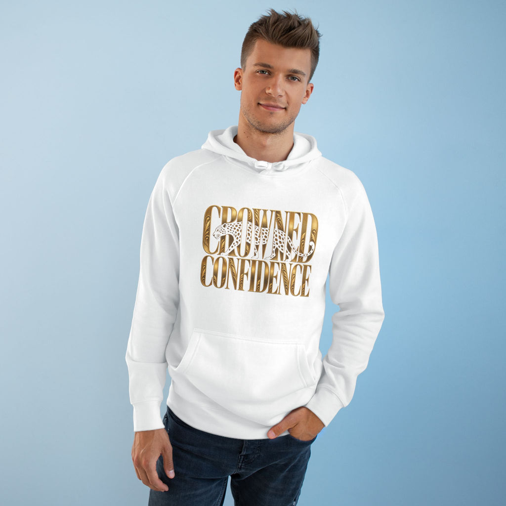 Crowned Confidence Hoodie — Gold Script Empowerment Sweatshirt