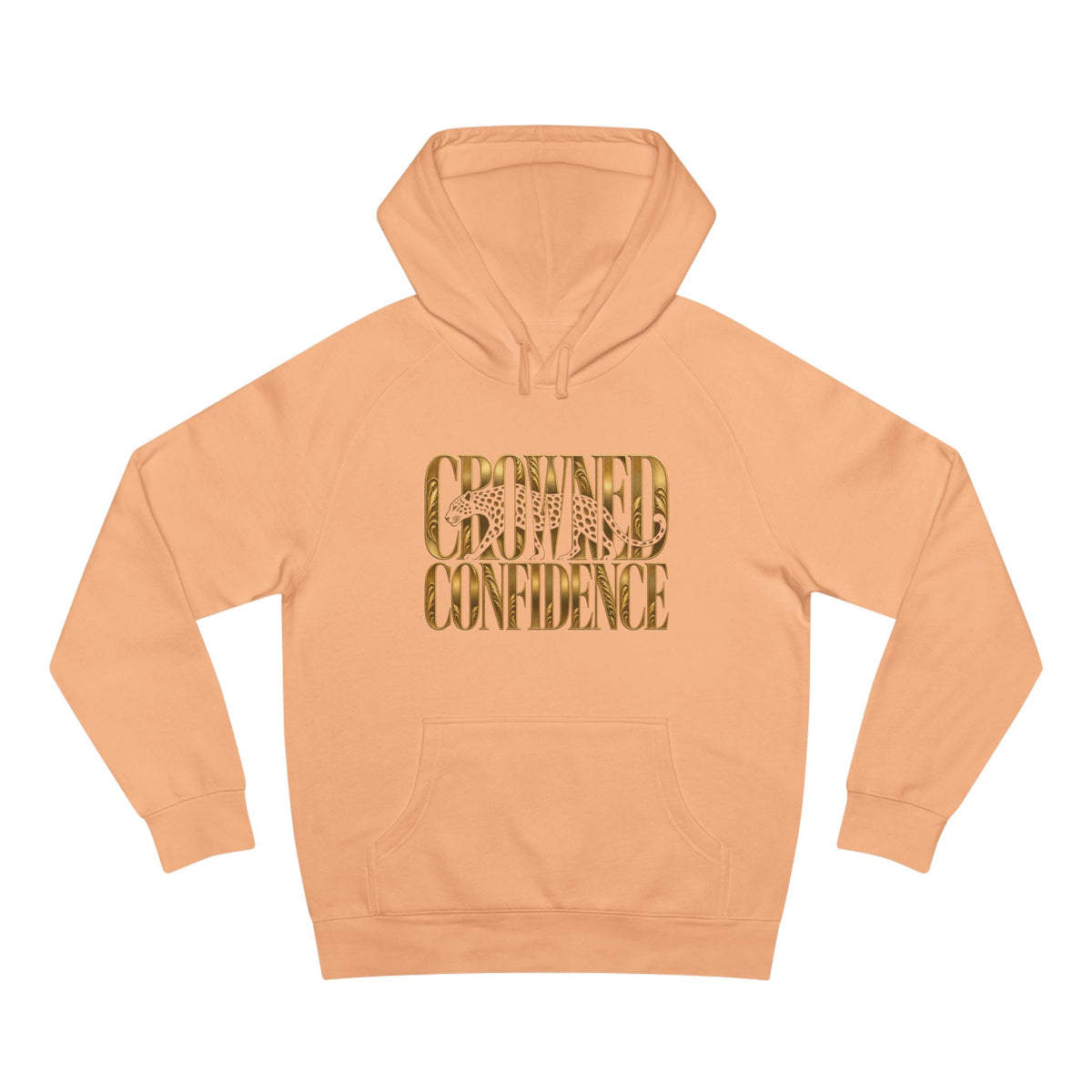 Crowned Confidence Hoodie — Gold Script Empowerment Sweatshirt