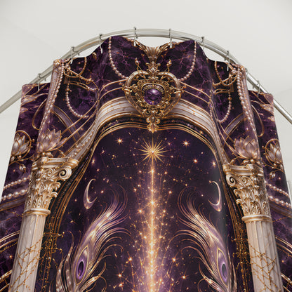 Shower Curtain — Mystic Lotus Mandala Gothic Arch Bathroom Décor