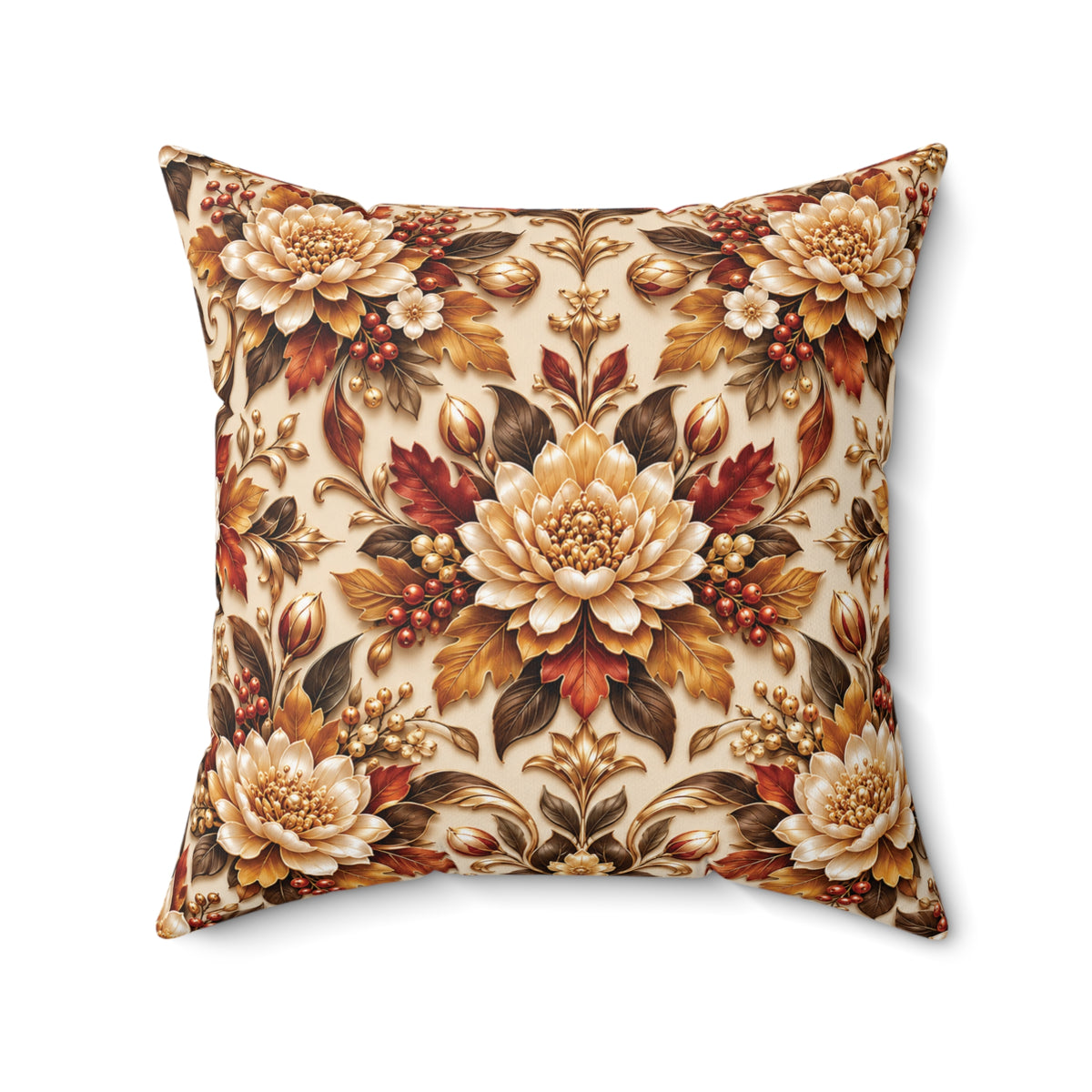 Autumn Chrysanthemum  Floral — Vintage Decorative Pillow