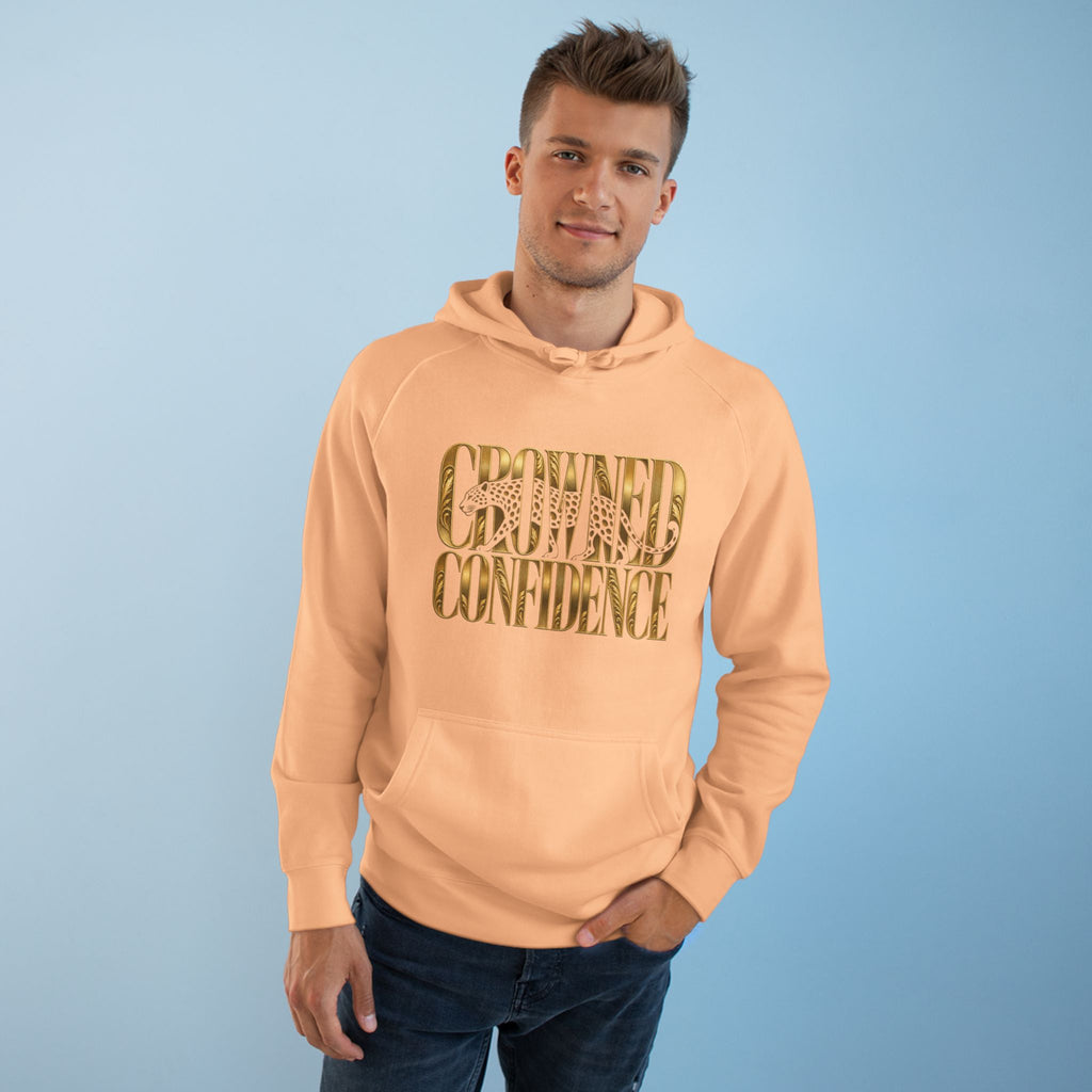 Crowned Confidence Hoodie — Gold Script Empowerment Sweatshirt