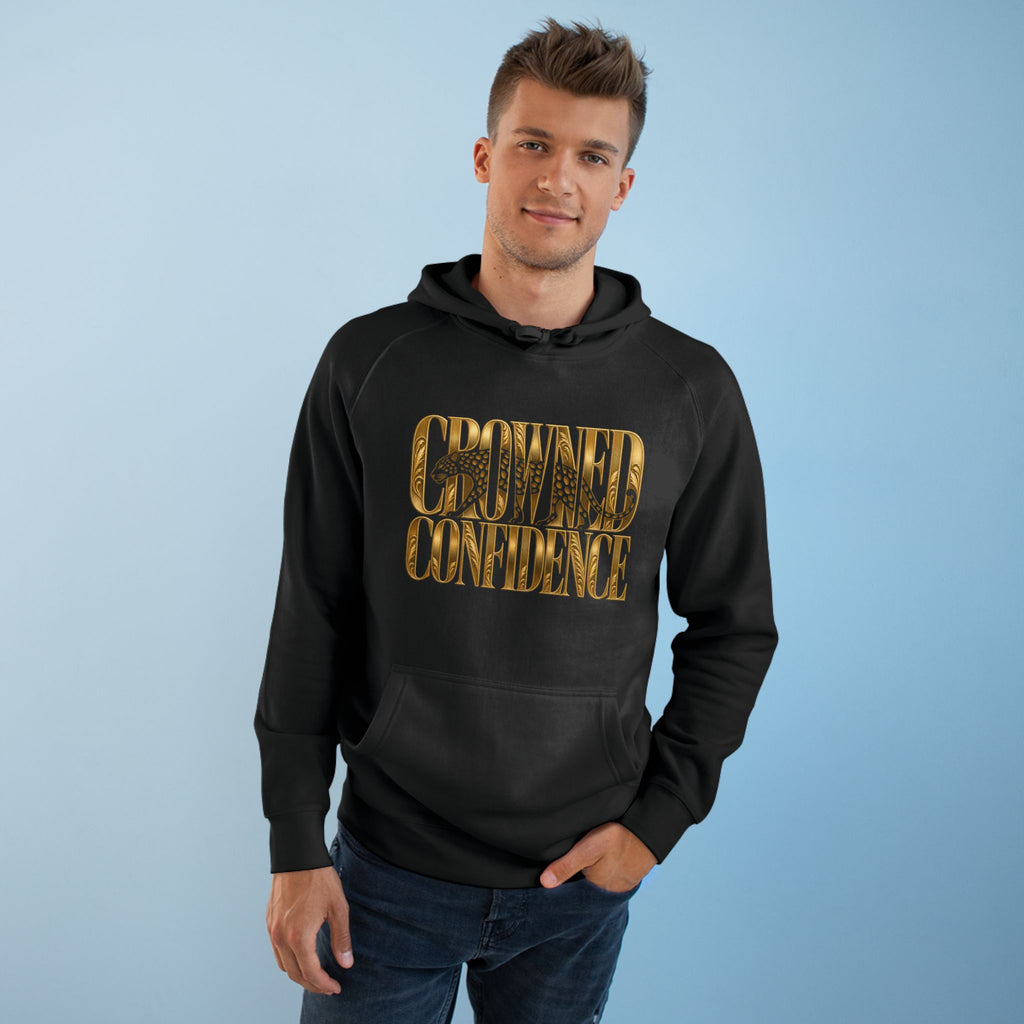 Crowned Confidence Hoodie — Gold Script Empowerment Sweatshirt