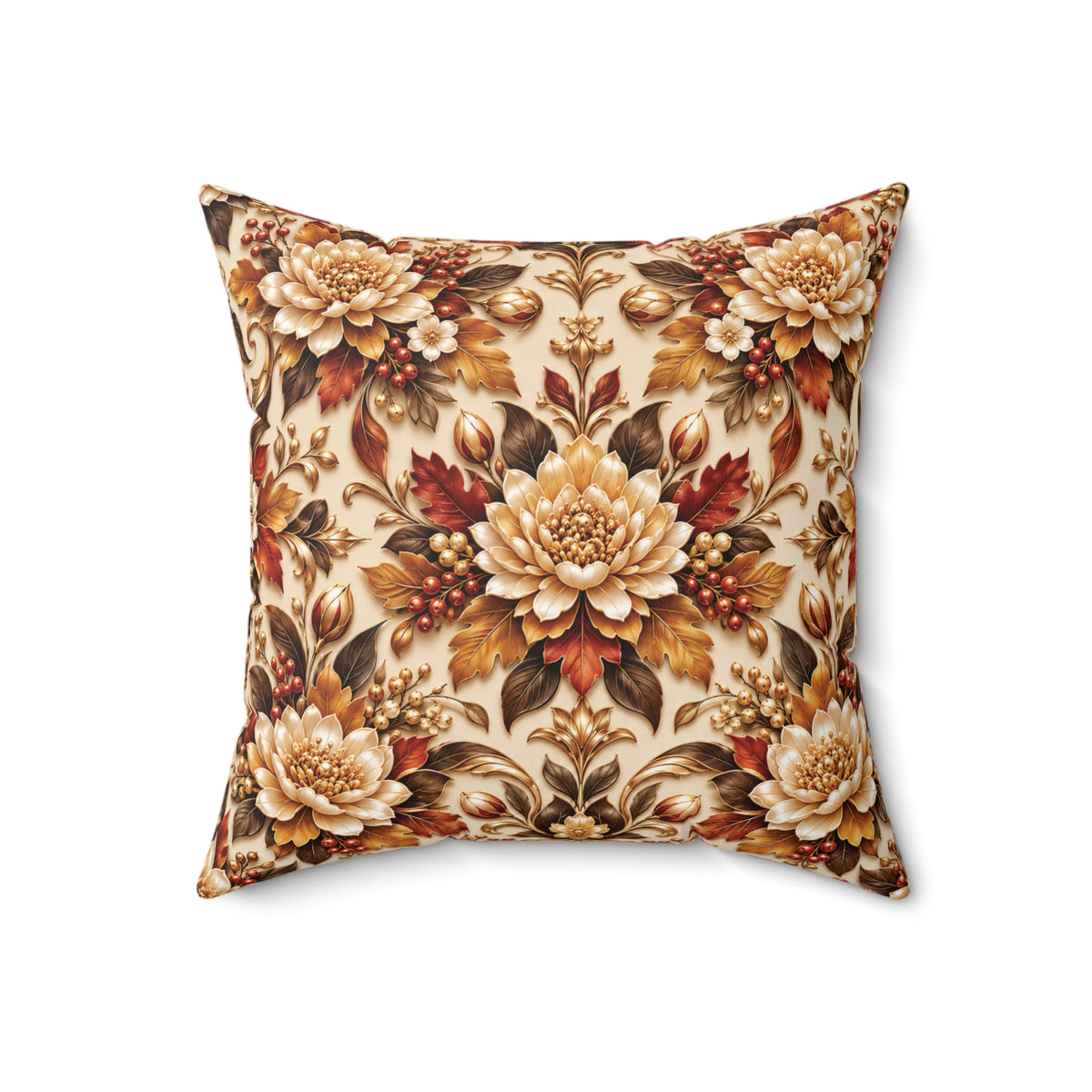 Autumn Chrysanthemum  Floral — Vintage Decorative Pillow