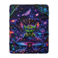 Sherpa Fleece Blanket — Cosmic Alien Stitch Inspired Mushroom Nightscape