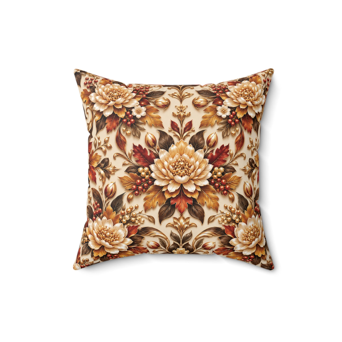 Autumn Chrysanthemum  Floral — Vintage Decorative Pillow