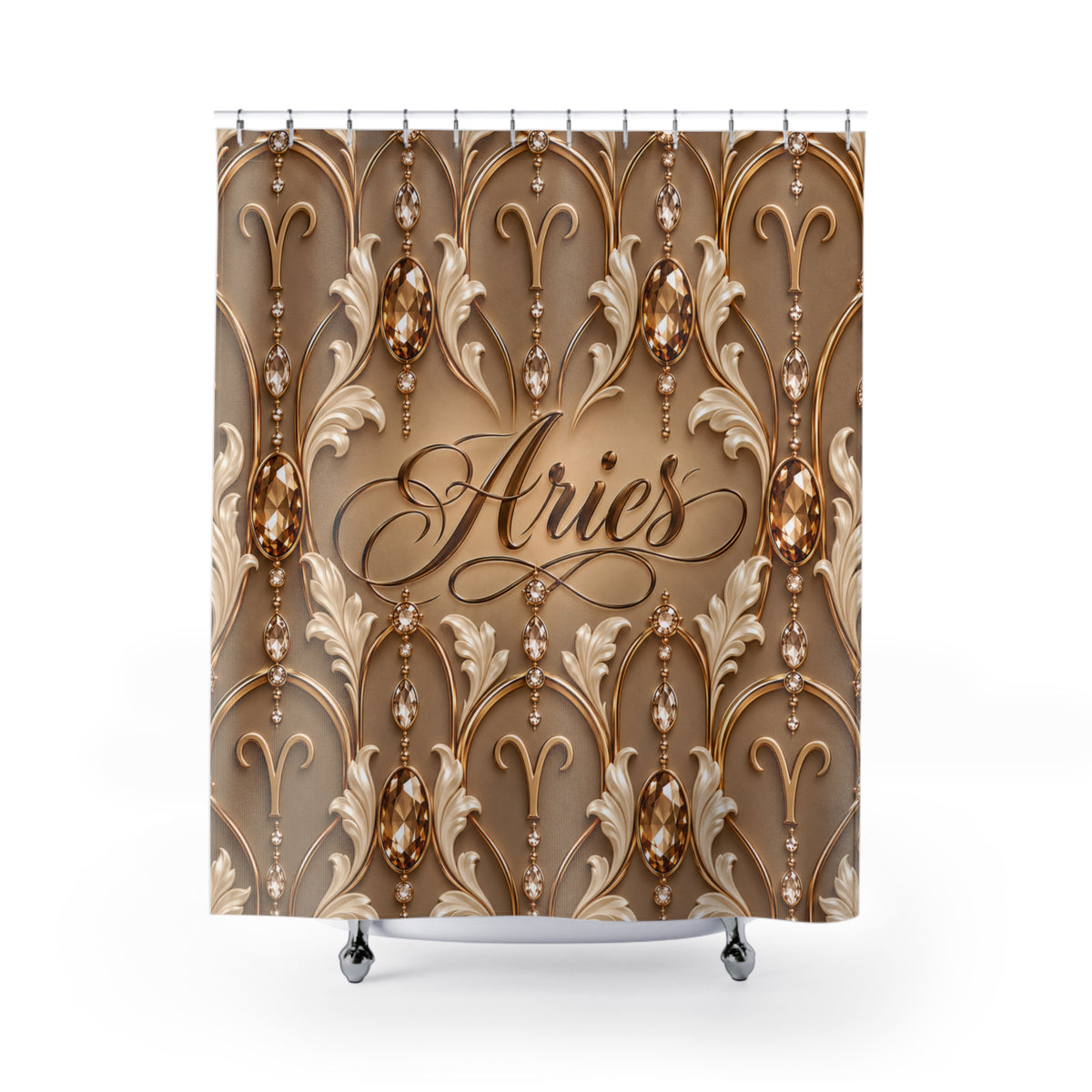 Aries Zodiac Elegant Gold Astrological-Shower Curtain