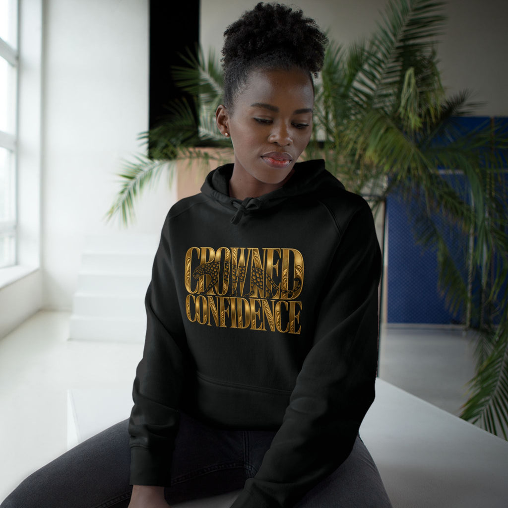 Crowned Confidence Hoodie — Gold Script Empowerment Sweatshirt