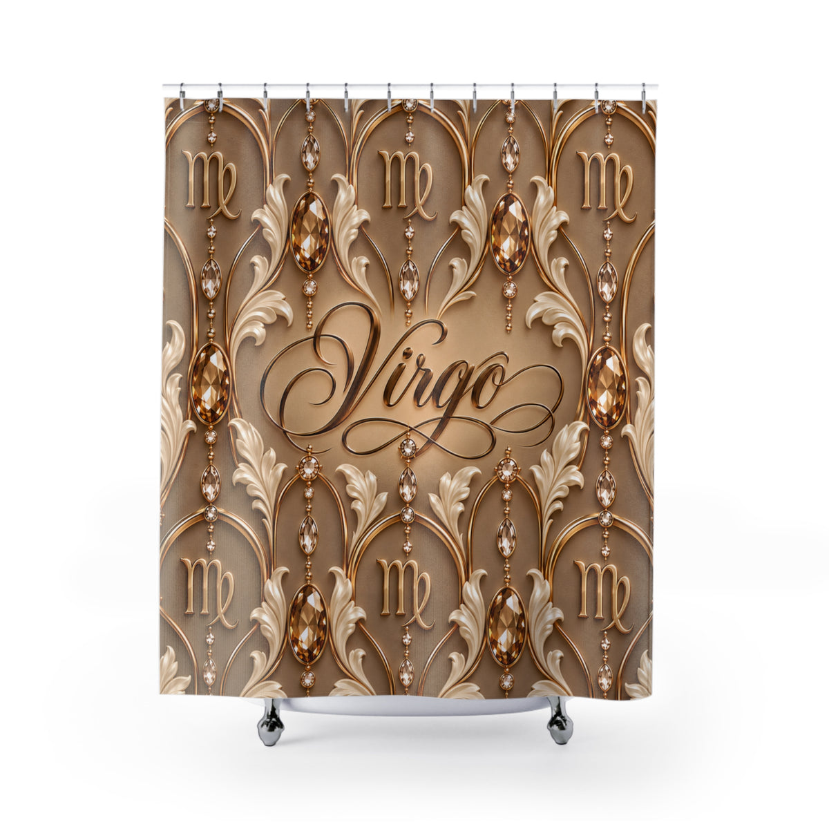 Virgo Zodiac Elegant Gold Astrology  — Shower CurtaiN  Bathroom