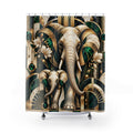 Elephant — Gold & Emerald SafarShower Curtain — i Bathroom Decor