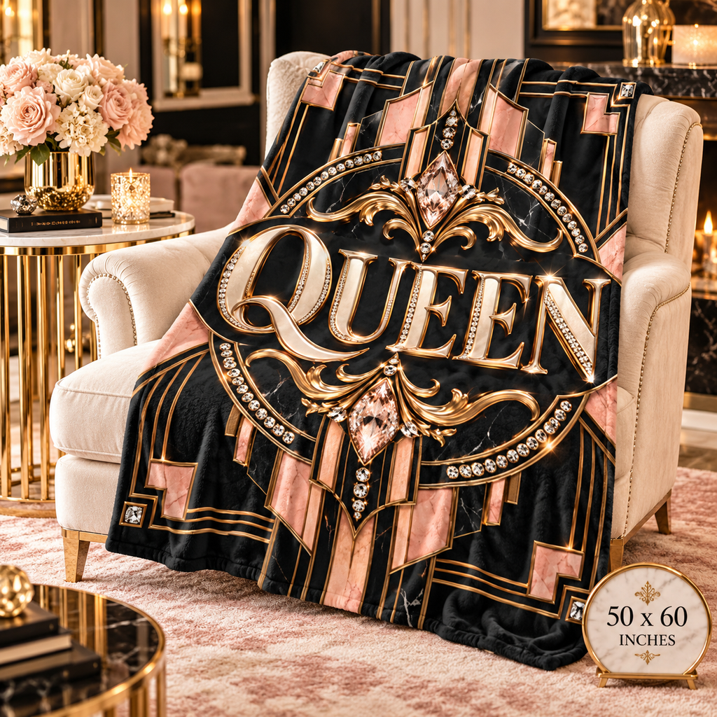 Queen Regal Noir Velveteen Plush Blanket — Luxurious Throw