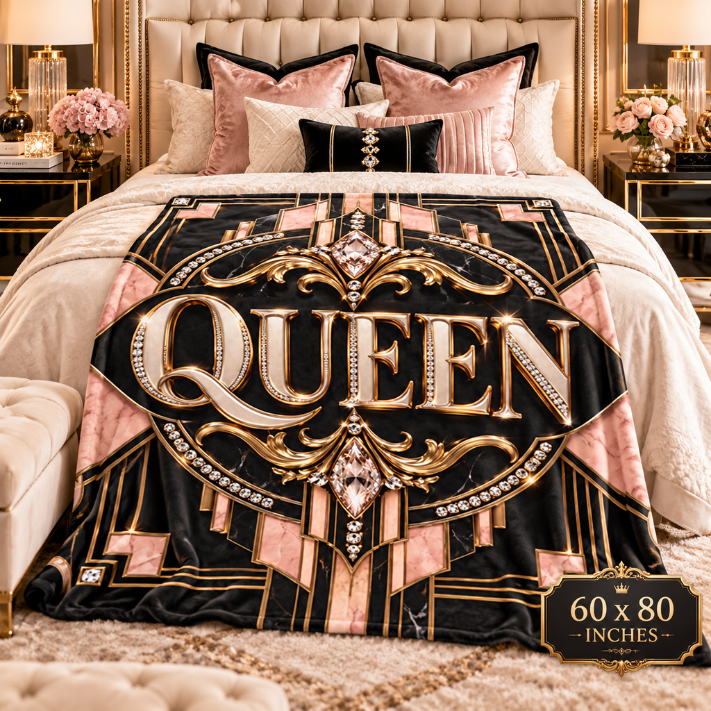 Queen Regal Noir Velveteen Plush Blanket — Luxurious Throw