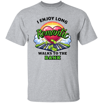 Gray t-shirt with a colorful graphic and text on a white background