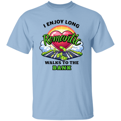 Light blue t-shirt with colorful graphic and text on a white background