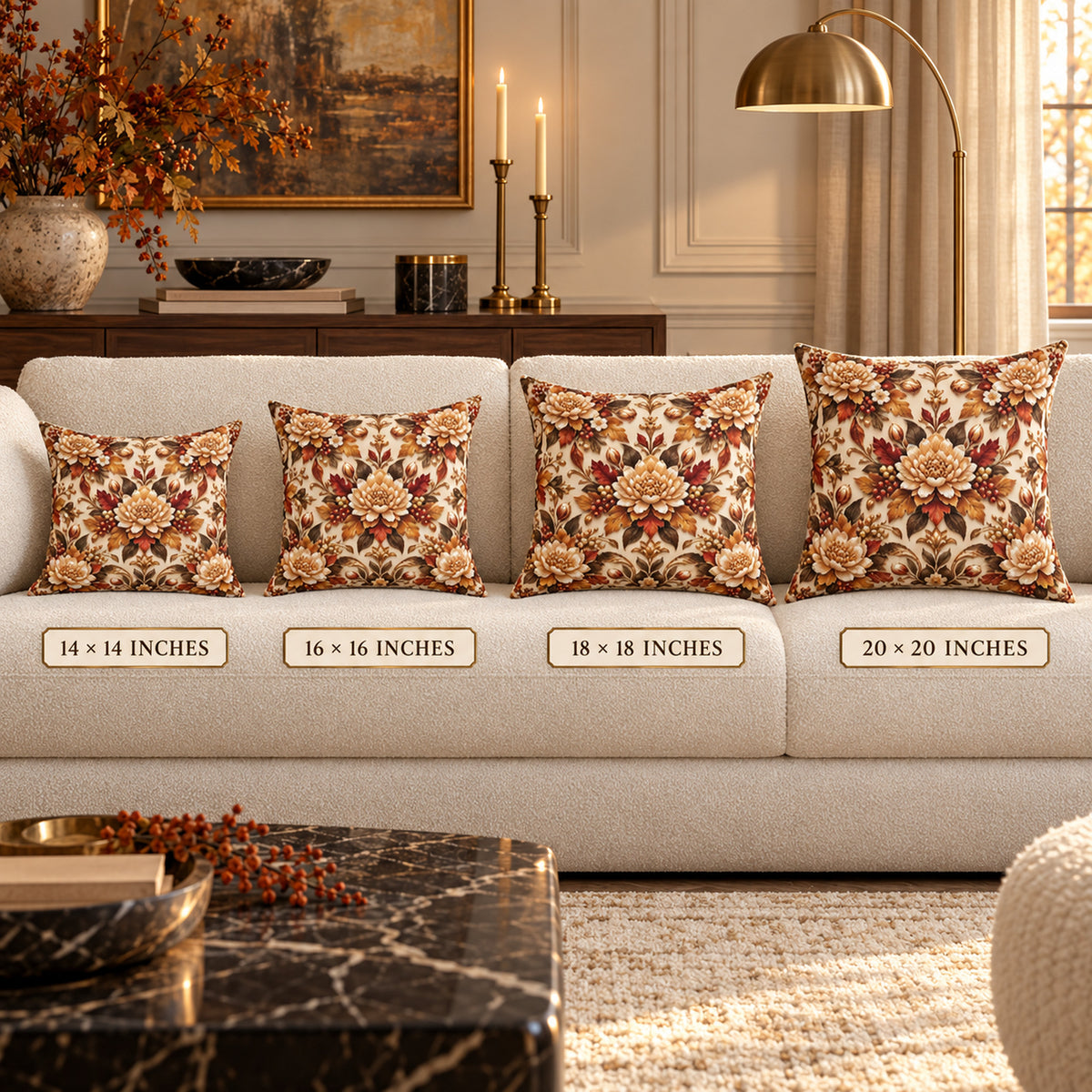 Autumn Chrysanthemum  Floral — Vintage Decorative Pillow