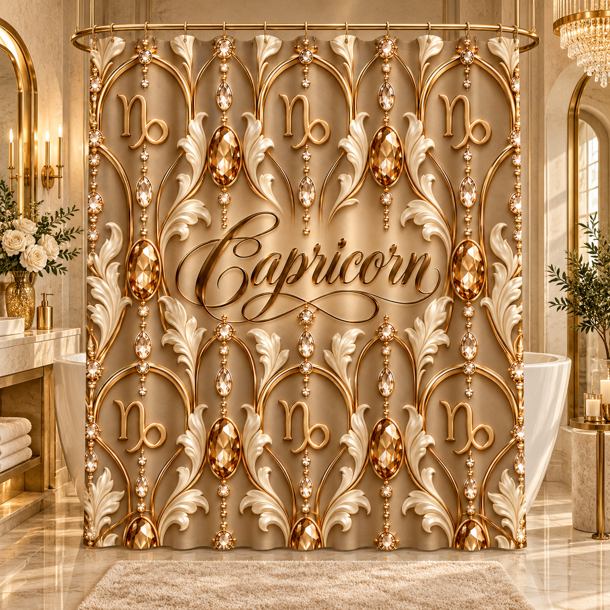Capricorn Zodiac Astrological-Shower Curtains